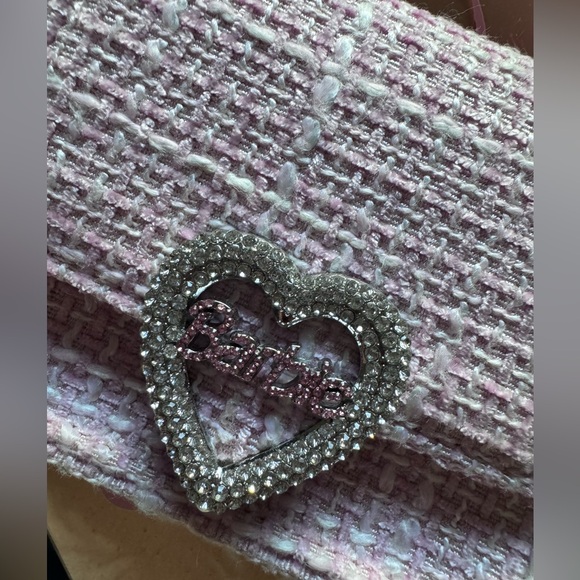 Aldo x BARBIE Pink Tweed Mini Bag with Heart Detail BRAND NEW - Picture 3 of 7